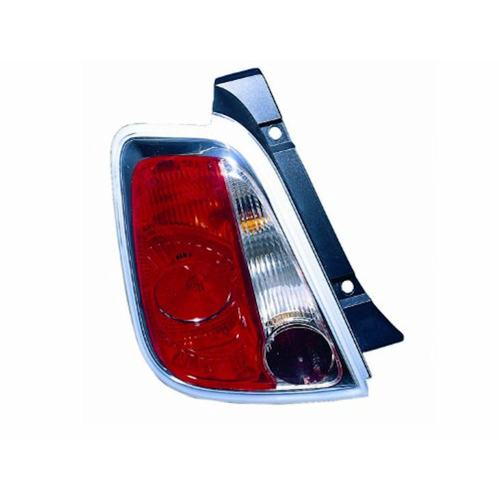 Stop spate lampa Fiat 500, 03.2007-, partea stanga, silver rim, cu suport becuri, AL (Automotive Lighting)