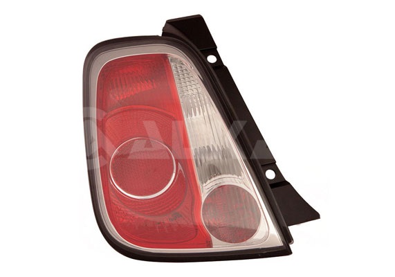 Stop spate lampa Fiat 500 (312), 03.2007-08.2015, Cabrio, partea Stanga, cu lampa ceata Spate, tip bec P21W+PY21W+R10W; janta neagra; fara soclu bec; Omologare: ECE, DEPO