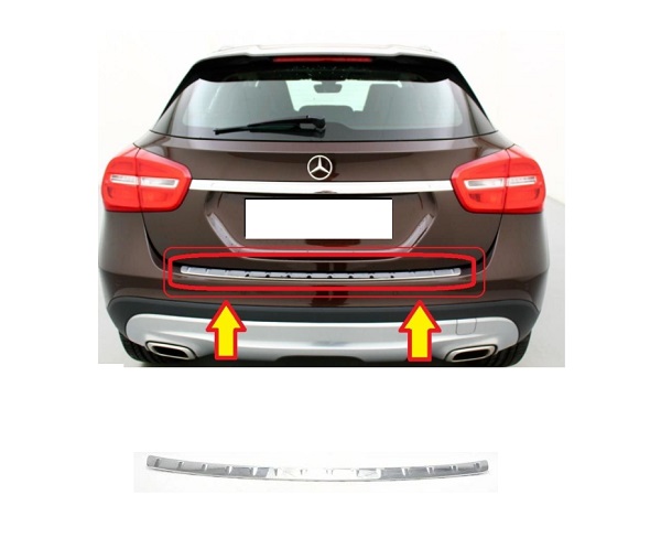 Spoiler bara protectie Mercedes Clasa Gla (X156), 12.2013-, Spate, cromat, Aftermarket