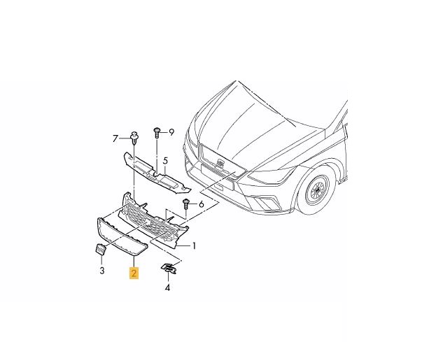 Rama grila radiator Seat Ibiza, 10.2017-, Fata, negru, Aftermarket