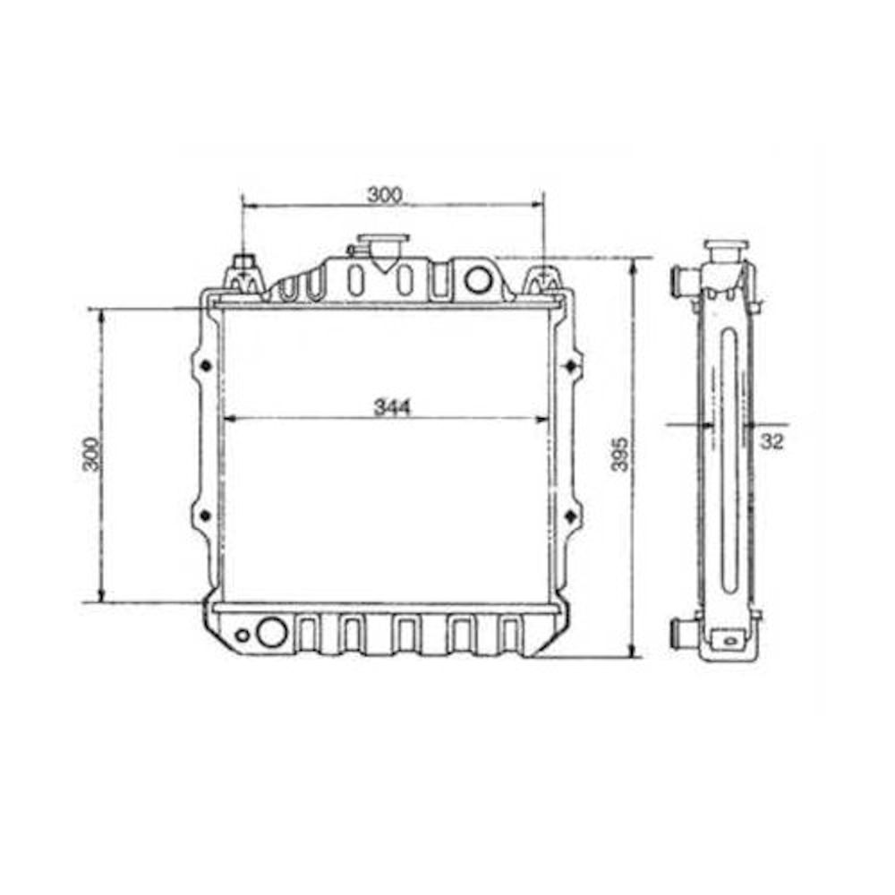 Radiator racire Suzuki Alto (Ec), 10.1985-01.1995, Suzuki Maruti, 1991-1998, Motorizare 0.8 29kw; 0, 8 Benzina, cutie Manuala, dimensiune 336x302x18mm, Cu lipire fagure prin brazare, Aftermarket