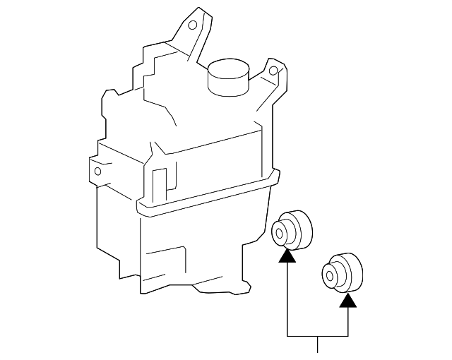 Rezervor spalator parbriz Lexus Rx (Al10), 04.2009-12.2015, fara senzor nivel lichid, fara Gura umplere vas spalator, cu gauri pentru 2 pompe spalator