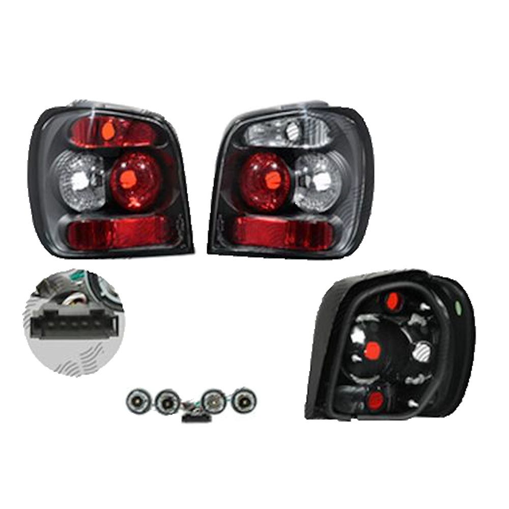 Set stopuri Spate VW Polo (6n2) Hatchback, 10.1999-09.2001, partea Stanga+Dreapta, negru, transparent; tuning; Omologare: ECE, Taiwan