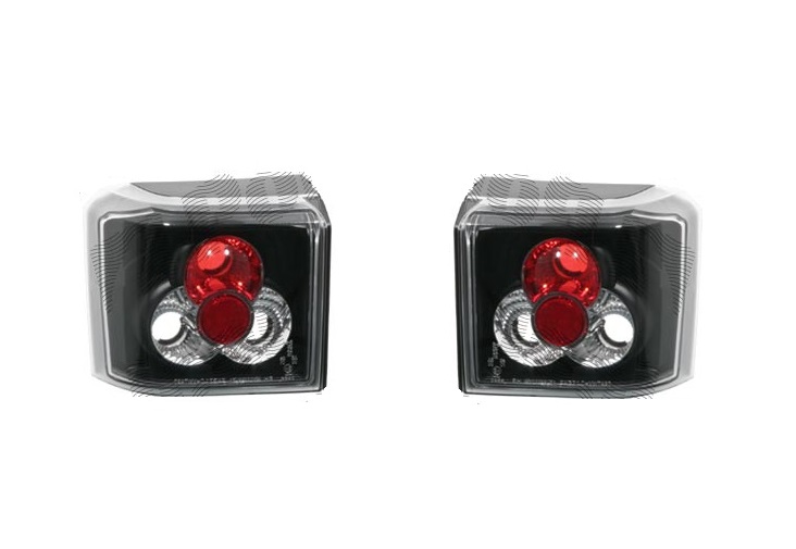 Set stopuri Spate VW Transporter (T4)/Caravelle/Multivan, 07.1990-03.2003, partea Stanga+Dreapta, negru, transparent; tuning; Omologare: ECE, Taiwan