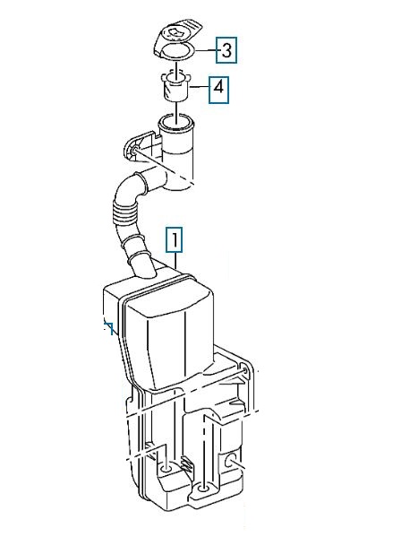 Rezervor spalator parbriz Volkswagen Caddy 3 (2k), 06.2015-, fara pompa spalator, pt modele cu sistem spalare faruri, fara senzor nivel lichid (cu gaura pentru senzor), cu capac