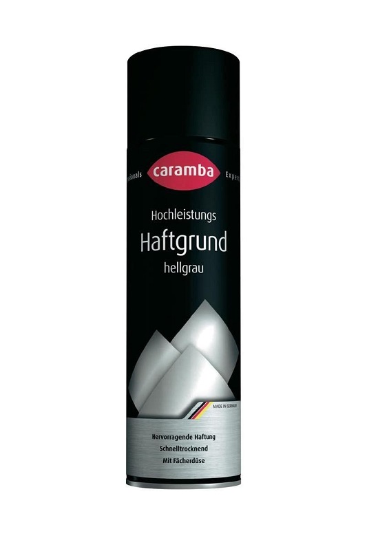 Spray Vopsea grund CARAMBA 500 ml; reactiv pe baza de rasina acrilica alchidic pentru aluminiu si otel; gri deschis