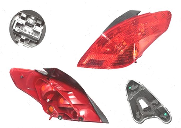 Stop spate lampa Peugeot 308 (4), 09.2007-12.2013, spate, Dreapta, Hatchback, cu mers inapoi; P21/5W+P21W+PY21W; fara suport bec;