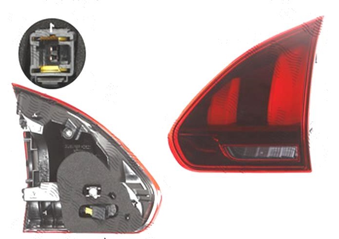 Stop spate lampa Peugeot 2008, 07.2016-, spate, Dreapta, partea interioara; LED, VARROC,