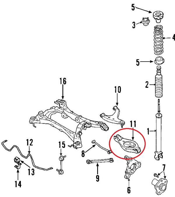 Brat suspensie roata SRL 274937-5, Dreapta = Stanga, Spate