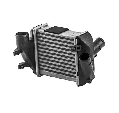 Intercooler Audi A4 (B6), 04.2001-05.2006, motor 2.5 TDI, diesel, cutie manuala, aluminiu brazat/plastic, 199x189x64 mm, intercooler stanga; fara senzor presine, sonda senzor 12mm,