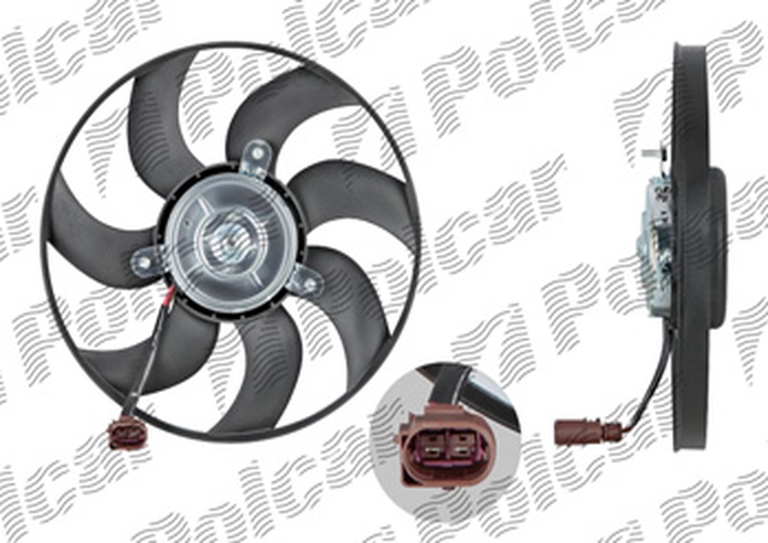 GMV ventilator radiator Audi A3 (8P), 2003-2013, motor 1.4 TFSI, benzina, cu AC, 200 W; 295 mm; 2 pini, tip Gate-Temic