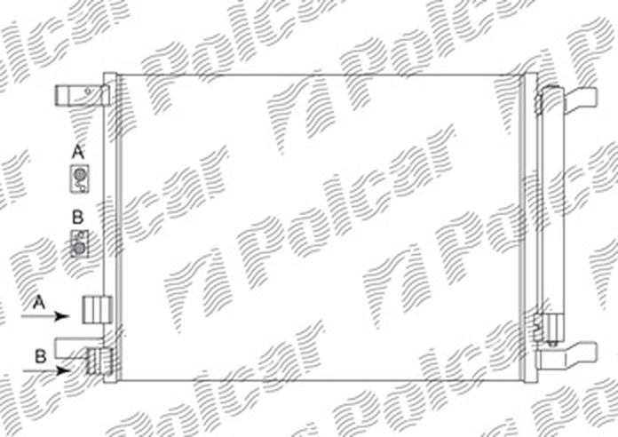 Condensator climatizare Audi A3 (8V), 02.2013-2020, motor 2.0 TFSI, 206 kw benzina, full aluminiu brazat, 575(535)x385x16 mm, cu uscator filtrat