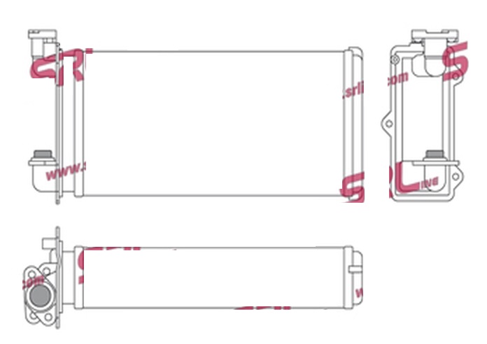 Radiator Incalzire BMW Seria 3 E30, 03.1982-03.1992, 324d, motor 2.4 D/2.4 TD, diesel, aluminiu mecanic/plastic, 263x140x42 mm, SRLine