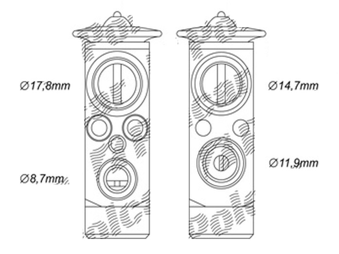 Supapa expansiune clima BAV, BMW Seria 5 E39, 1995-2003, 520d; 525d; 525td; 525tds; 530d; motor 2.0 d, 2.5 D, 2.5 TD/TDS, 3.0 d diesel