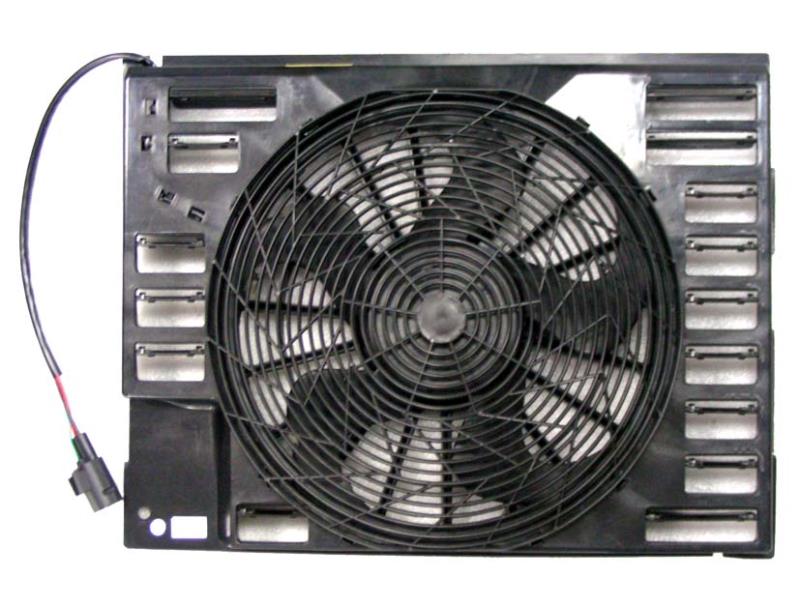 GMV radiator electroventilator BMW Seria 7 E65/E66, 01.2003-11.2006, 760 i, Li, LiS, motor 6.0 1 V12, benzina, cutie automata, cu AC, 330 W; 400 mm; 3 pini