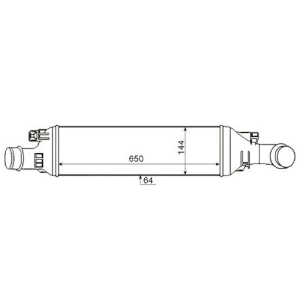 Intercooler Audi Q3 (8U), 06.2011-, motor 2.0 TFSI, benzina, 2.0 TDI, diesel, cu/fara AC, aluminiu brazat/plastic, 650x144x64 mm, J.Deus,