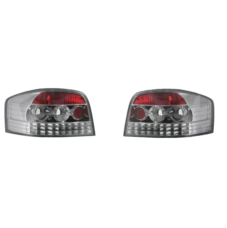 Set stopuri tuning AUDI A3 (8P), 05.2003-04.2008, cu 3 usi, Taiwan, partea stanga+dreapta, LED; transparent, argintiu;