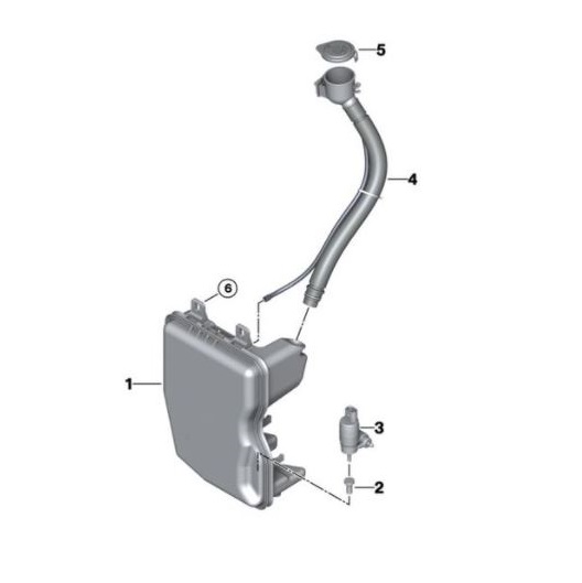 Rezervor spalator parbriz BMW X1 (F48), 06.2015-; X2 (F39), 03.2018-, Gat de umplere cu capac, cu pompa lichid parbriz, cu spalator far si senzor nivel lichid
