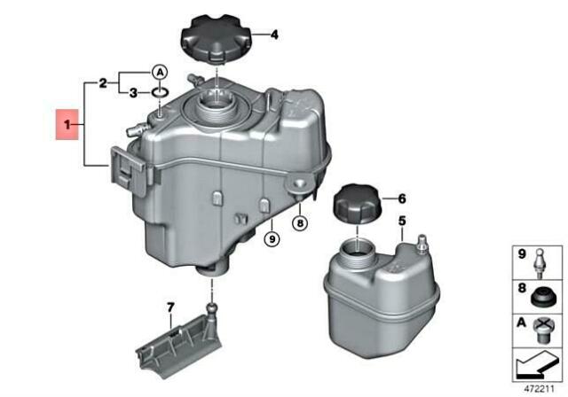 Vas de expansiune BMW Seria 1 F20/21, 2011-2019; Seria 2 F22/F23, 2014- motor 2, 0; 3, 0 benzina, cu senzor nivel lichid