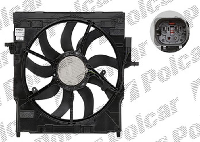 GMV radiator electroventilator BMW X5 M F15, xDrive50i F15, 2013-2019, motor 4.4 V8 T, benzina, cutie automata, 850W; 520 mm; 3 pini