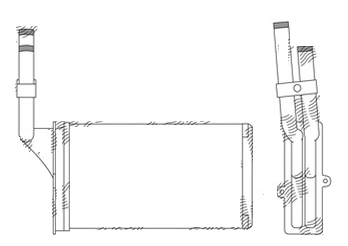 Radiator Incalzire Peugeot 106, 09.1991-07.2004, Citroen AX, 09.1986-12.1997; Saxo, 03.1996-2004, diesel, benzina, tip Valeo, aluminiu mecanic/plastic, 234x138x42 mm, SRLine