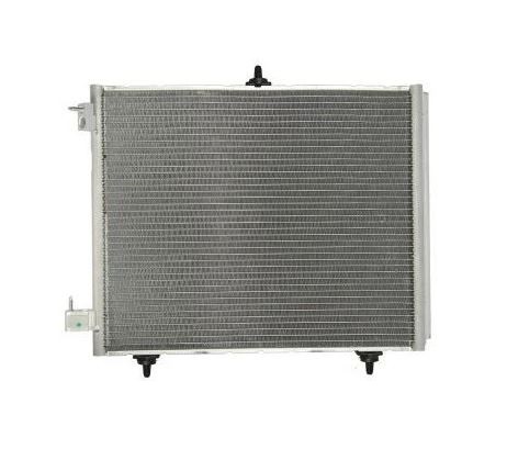 Condensator climatizare Citroen C2, 2005-; C3, 2002-2016; DS3, 2010-2015; Peugeot 1007, 2005-; 2008, 2013-; 207, 2006-2012; 208, 2012- motorizari 1,0-1,6, full aluminiu brazat, 460 (420)x360x16 mm, cu uscator si filtru integrat, SRLine Polonia
