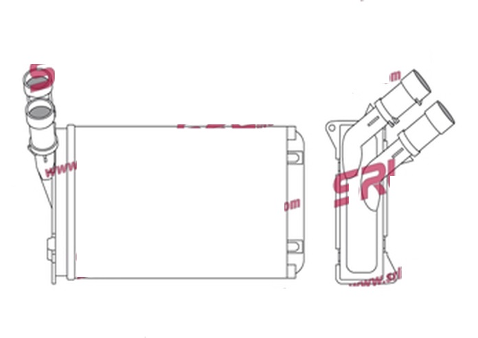 Radiator Incalzire Citroen Xantia, 03.1993-12.2001, Xsara, 04.1997-2004, ZX, 03.1991-10.1997 benzina, diesel, tip Behr, aluminiu mecanic/plastic, 234x157x43 mm, SRLine