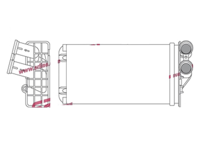 Radiator Incalzire Peugeot 307, 02.2005-04.2009, Citroen C4, 11.2004-2010 motor benzina, diesel, aluminiu mecanic/plastic, 247x134x42 mm, SRLine
