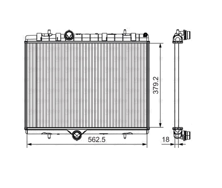 Radiator racire Citroen C4, 04.2014-, motor 1.2 THP, 81/96 kw, benzina, 1.6 HDI, 73 kw, diesel, cutie manuala/automata, cu/fara AC, 563x380x23 mm, RNBC, aluminiu/plastic