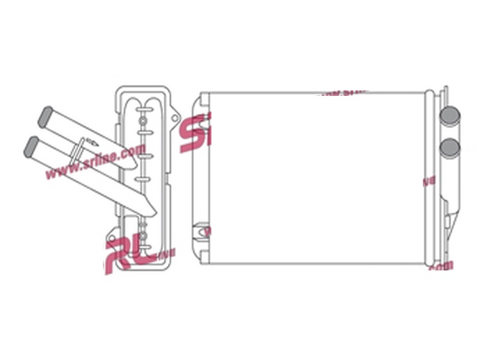 Radiator Incalzire Chrysler 300M, 07.1998-09.2004, 300M, motor 2.7 V6, 3.5 V6, benzina, aluminiu mecanic/plastic, 234x181x42 mm, SRLine