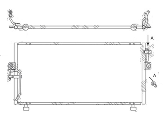 Condensator climatizare Nissan Primera, 09.1996-07.2002, motor 1.6, 1, 8; 2, 0 benzina; 2.0 TD, diesel, full aluminiu brazat, 730 (685)x308x16 mm, versiune EU