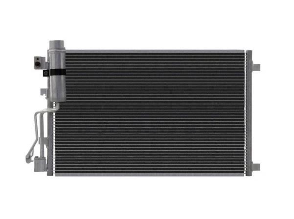 Condensator climatizare Nissan Qashqai/Qashqai +2 (J10), 02.2007-04.2014, motor 1.5 dci, 76 kw/77kw/80kw diesel, cutie manuala, full aluminiu brazat, 645(600)x400(485)x16 mm, cu uscator filtrat