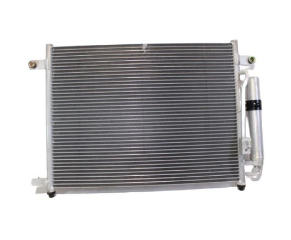 Condensator climatizare Chevrolet Aveo (T200)/Kalos, 05.2003-01.2007, motor 1.4, 69 kw; 1.5, 63 kw; Kalos, 09.2002-2006, motor 1.4, 61 kw benzina, full aluminiu brazat, 585(540)x415x16 mm, cu uscator filtrat