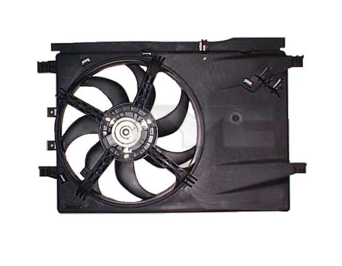 GMV radiator electroventilator Fiat Punto EVO, 2005-2012, motor 0.9 Twinair, benzina, fara AC, 150 W; 385 mm; 2 pini