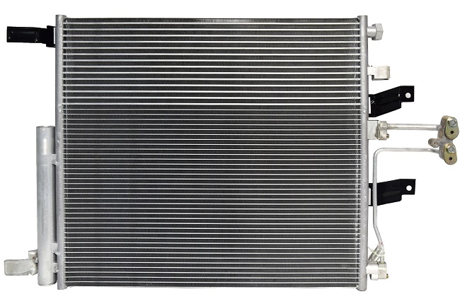 Condensator climatizare RAM RAM 1500; 09.2012-, motor 3.6 V6, 227 kw benzina; 3.0 d, 180 kw diesel, full aluminiu brazat, 615 (570)x550x16 mm, Condensor cu racitor ulei cutie de viteze integrat si uscator