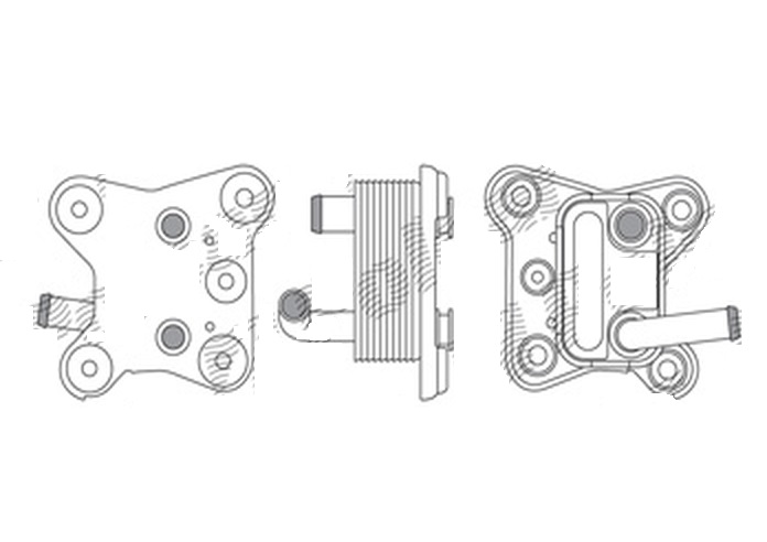 Radiator racire ulei motor, termoflot Ford Escort, 01.1995-08.2000, motor 1.8 D, 44 kw, 1.8 TD, 51/66 kw, diesel, 62x94x45 mm, garnituri incluse, din aluminiu