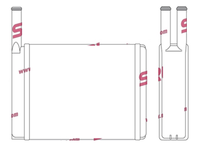 Radiator Incalzire Ford Fiesta, 09.1983-04.1989, diesel, benzina, aluminiu mecanic/plastic, 180x157x44 mm, SRLine