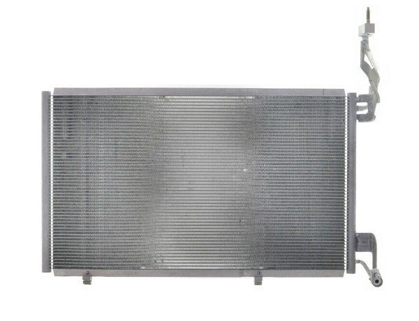 Condensator climatizare Ford Fiesta/Fiesta ST (JA8), 09.2012-04.2013, motor 1.6 T, 134 kw benzina, cutie manuala, full aluminiu brazat, 637(600)x380(355)x16 mm, fara filtru uscator
