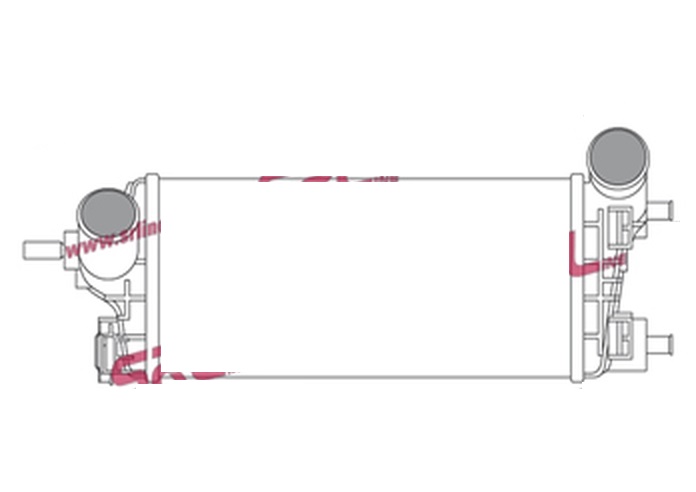 Intercooler Ford Focus III, 06.2011-2018, C-Max/C-Max Grand, 11.2010- motor 1.0 Ecoboost 74/92kw, benzina, cutie manuala, cu/fara AC, aluminiu brazat/plastic, 343x157x62 mm, SRLine,