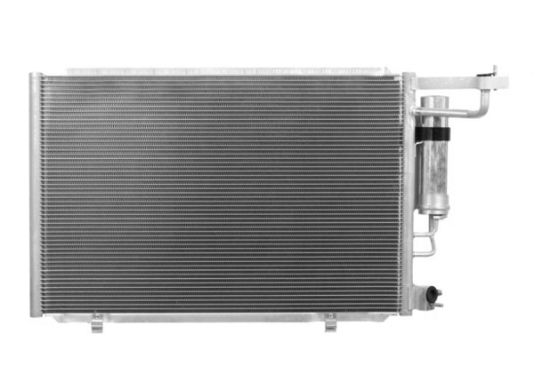 Condensator climatizare Ford EcoSport, 09.2014-, motor 1.6, 90 kw; 2.0, 103 kw benzina, full aluminiu brazat, 568(530)x379(350)x16 mm, cu uscator filtrat