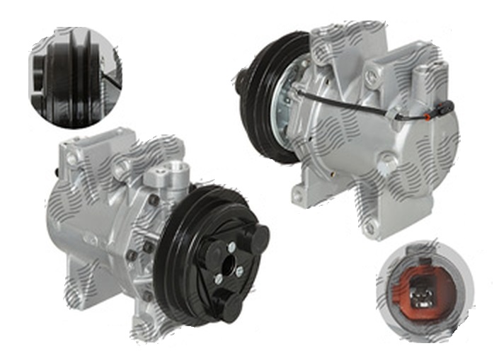 Compresor aer conditionat Mazda BT-50, 2006-2010, motorizare 2.5 TDCI 105kw, Isuzu D-MAX, 2002-2012, motor 2.5 D 100kw, diesel, rola curea 125 mm, 1 caneluri, Calsonic tip: CR12SB
