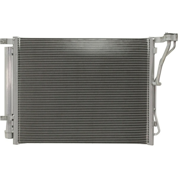 Condensator climatizare Hyundai Sonata, 01.2011-06.2014, motor 2.0 T, 201 kw benzina, cutie automata, full aluminiu brazat, 525(485)x390(370)x16 mm, cu uscator si filtru integrat