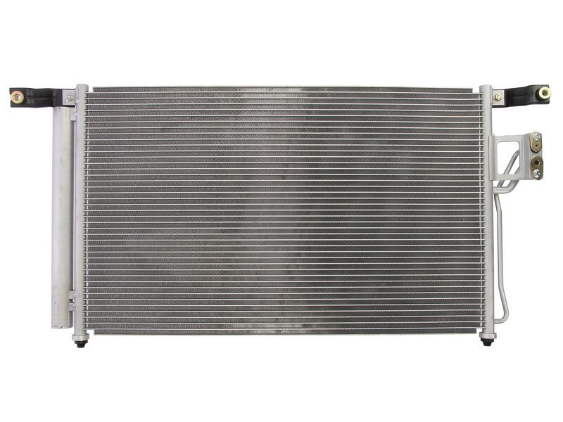 Condensator climatizare Hyundai Santa Fe, 03.2006-12.2012, motor 2.2 CRDI, 110kw/114 kw/145kw diesel, cutie manuala, full aluminiu brazat, 715 (670)x415x16 mm, cu uscator si filtru integrat