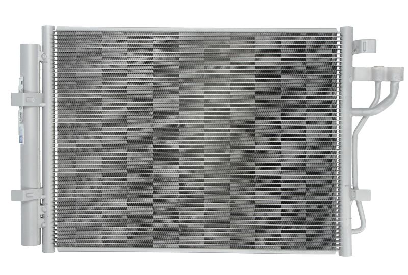 Condensator climatizare Hyundai I10 (IA), 08.2013-, motor 1.0, 49 kw; 1.2, 64 kw benzina, cutie manuala, full aluminiu brazat, 474(435)x345(332)x16 mm, cu uscator si filtru integrat