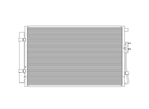 Condensator climatizare Hyundai Santa Fe (DM), 09.2012-2018, motor 2.4, 141 kw benzina, cutie manuala/automata, full aluminiu brazat, 715(675)x435(425)x12 mm, cu uscator si filtru integrat