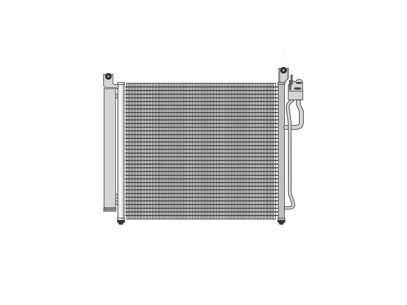 Condensator climatizare OEM/OES Kia Picanto, 04.2004-09.2007, motor 1.0, 45 kw benzina, 1.1 CRDI, 55 kw diesel, cutie manuala, full aluminiu brazat, 435(395)x340x17 mm, cu uscator si filtru integrat