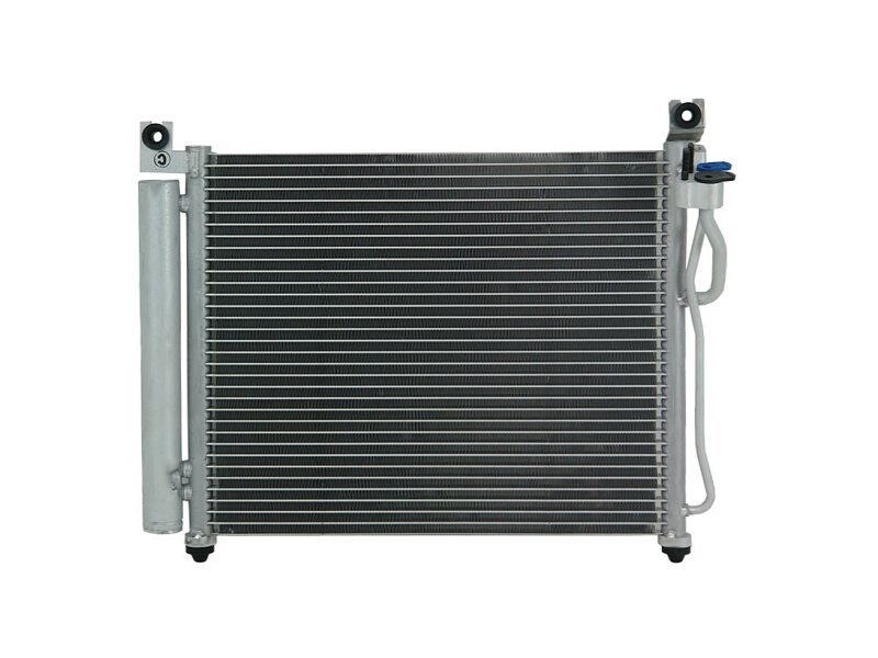 Condensator climatizare Kia Picanto, 04.2004-09.2007, motor 1.0, 45 kw benzina, 1.1 CRDI, 55 kw diesel, cutie manuala, full aluminiu brazat, 430(385)x330x17 mm, cu uscator si filtru integrat