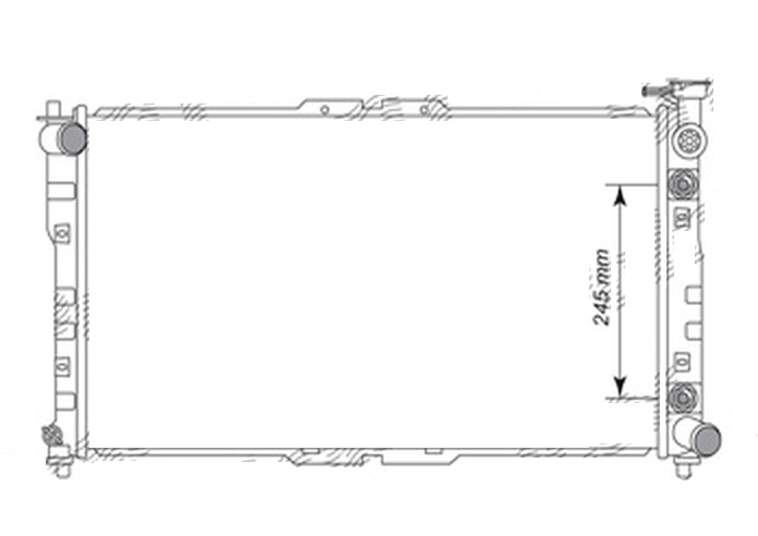 Radiator racire Kia Clarus, 02.1996-08.2001, motor 1.8, 85 kw, 2.0, 98 kw, benzina, cutie automata, cu/fara AC, 690x378x26 mm, aluminiu brazat/plastic,