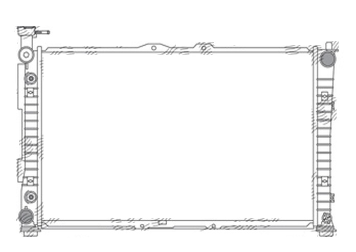 Radiator racire Kia Carnival, 10.2001-09.2005, motor 3.5 V6, 143 kw, benzina, cutie automata, cu/fara AC, 703x414x32 mm, aluminiu brazat/plastic,