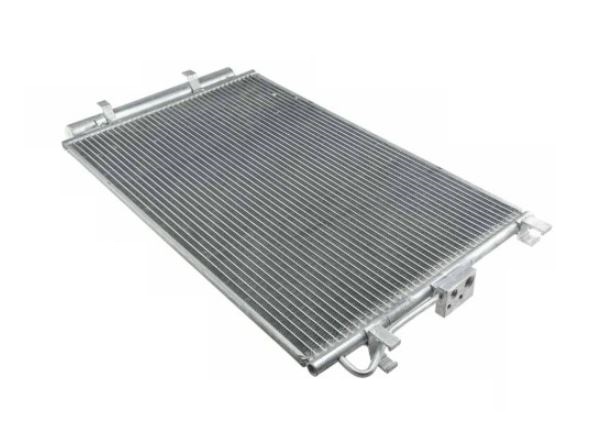 Condensator climatizare Kia Soul, 02.2009-02.2014, motor 1.6, 90kw/93 kw/103kw benzina, cutie manuala, full aluminiu brazat, 610(570)x390(370)x16 mm, cu uscator si filtru integrat